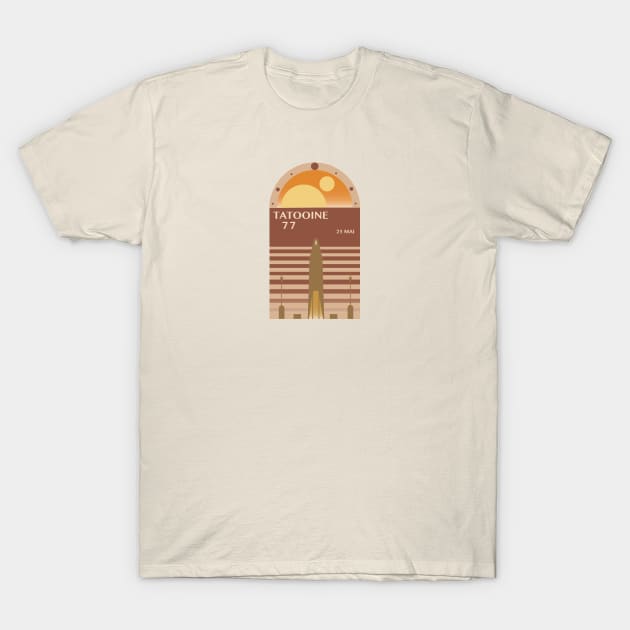 Tatooine 77 T-Shirt by nerdliterature